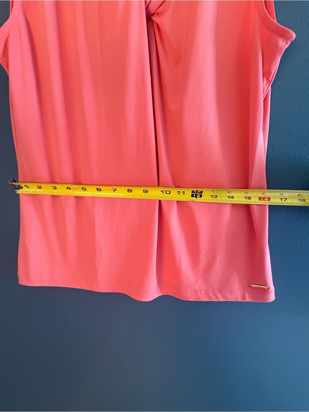 Calvin Klein Coral Knot-Front Sleeveless Womens Top Medium - Picture 2 of 8